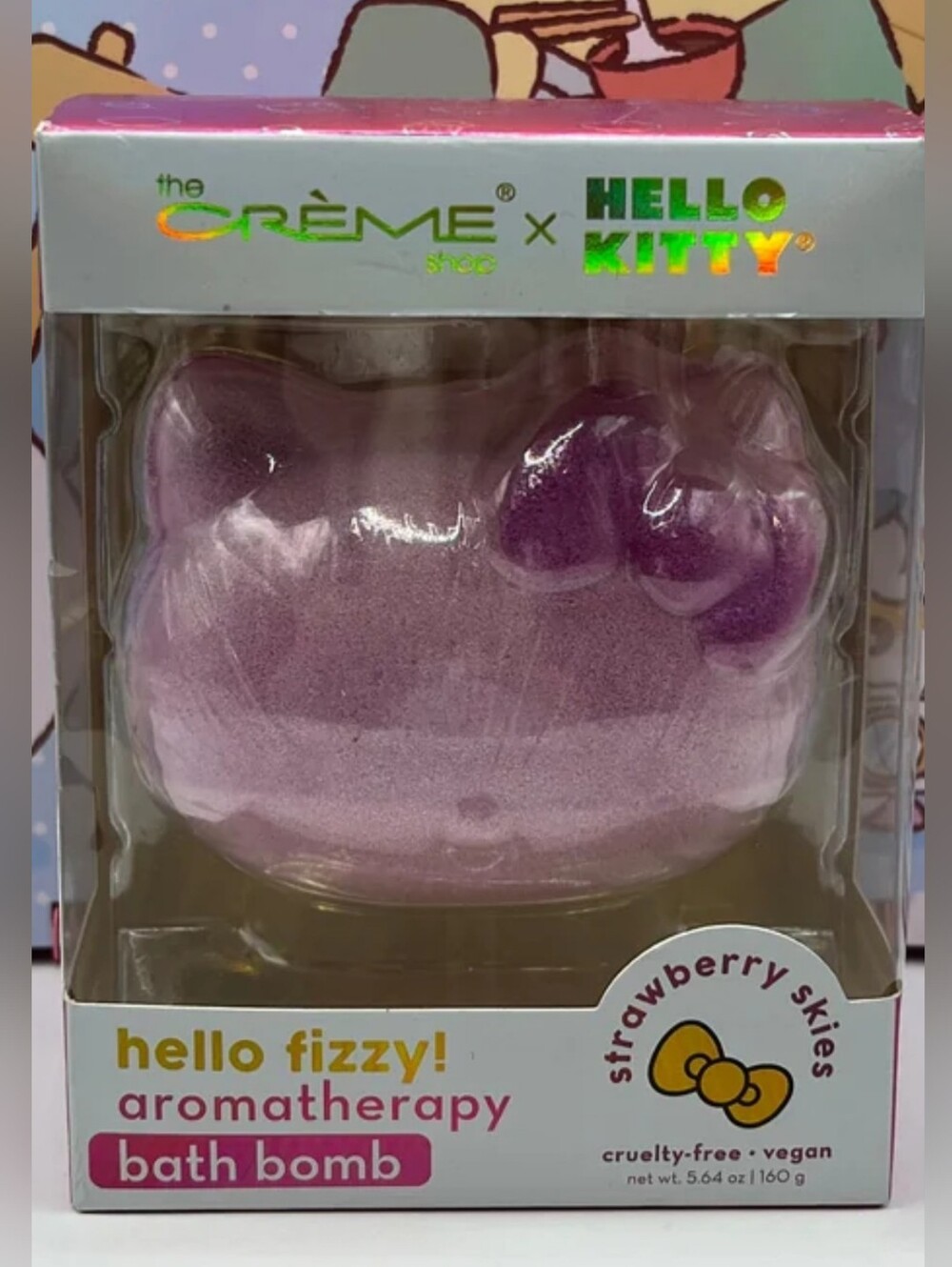 The Creme Shop Hello Kitty Fizzy Aromatherapy Bath Bomb-Strawberry Skies-NIB
